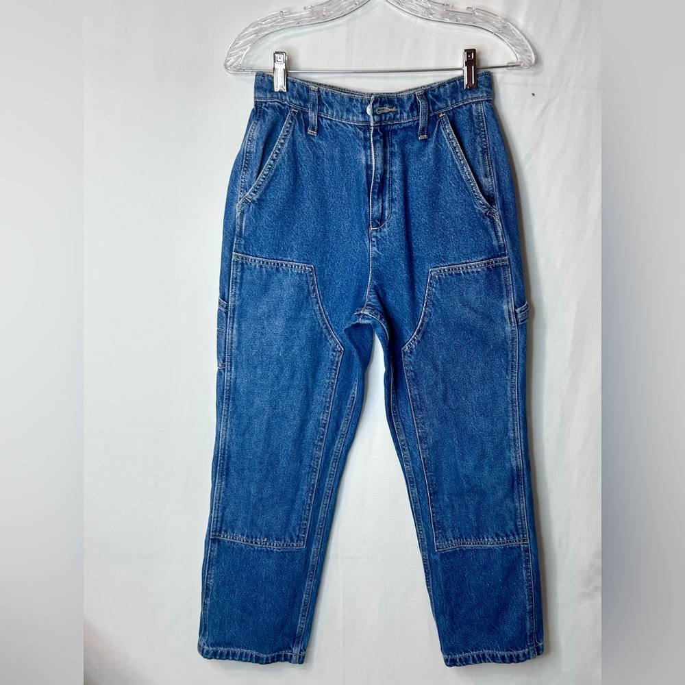 Old Navy Blue Denim Jeans High-Rise Relaxed Girl’s Size 14
